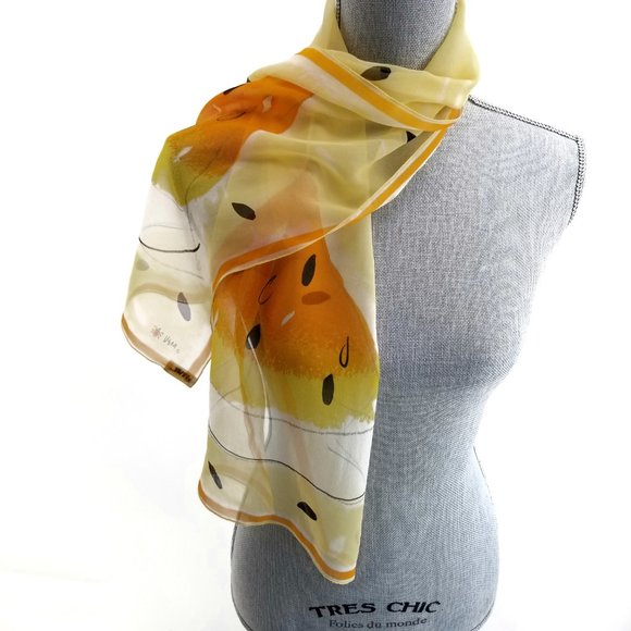 Vera Accessories - Vintage Vera Silk Scarf Candy Corn Theme